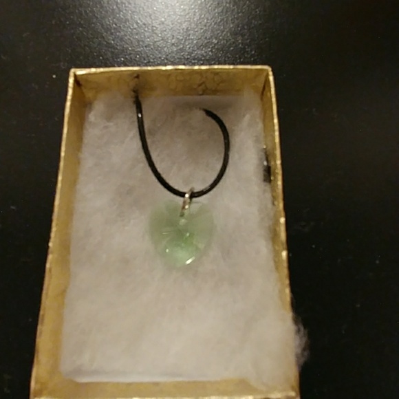 Meadow Green Crystal Heart Necklace - Picture 3 of 8